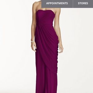 David’s bridal strapless bridesmaid dress